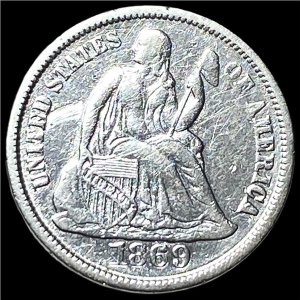1869-S Seated Liberty Dime NEARLY  UNCIRCULATED