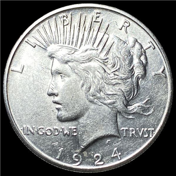 1924-S Silver Peace Dollar CHOICE AU