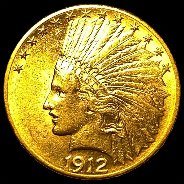 1912-S Indian Head $10 Gold Eagle CHOICE AU