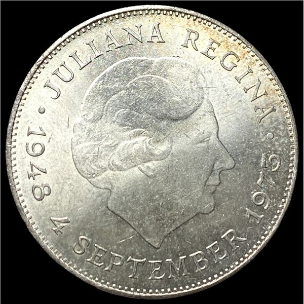1973 Netherlands .5787oz Silver 10 Gulden  UNCIRCULATED