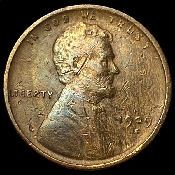 1909-S Lincoln Wheat Cent LIGHTLY CIRCULATED