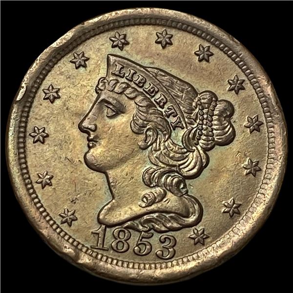 1853 Braided Hair Half Cent UNCIRCULATED