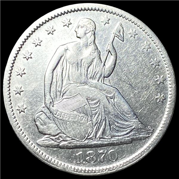 1870-S Silver Seated LIberty Half Dollar  UNCIRCULATED