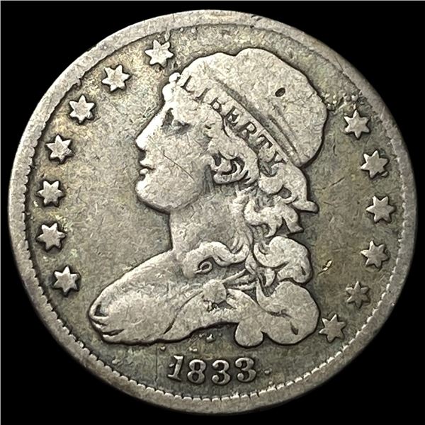 1833 Capped Bust Silver Quarter NICELY  CIRCULATED