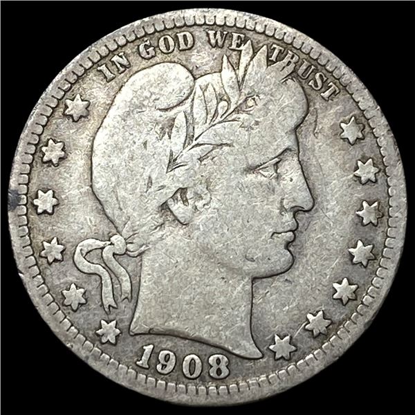 1908-S Silver Barber Quarter NEARLY  UNCIRCULATED