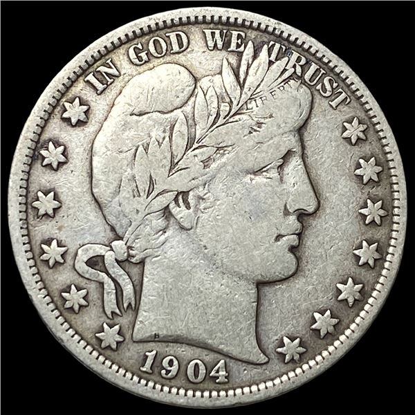 1904 Silver Barber Half Dollar ABOUT  UNCIRCULATED