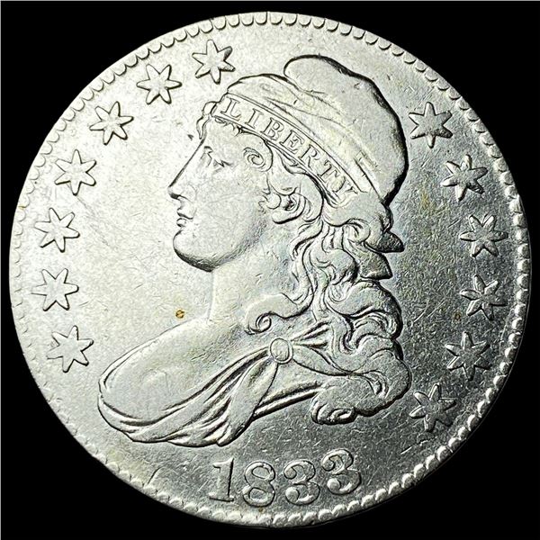 1833 Capped Bust Half Dollar NEARLY  UNCIRCULATED
