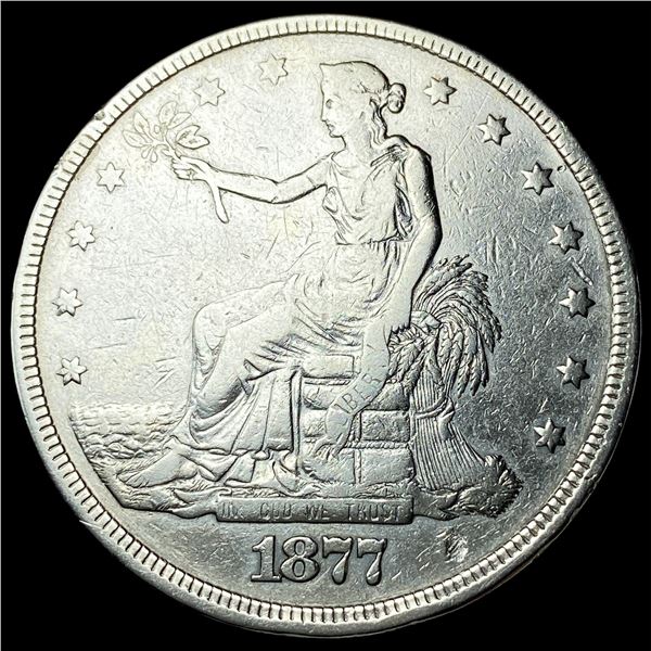 1877 Silver Trade Dollar NEARLY UNCIRCULATED