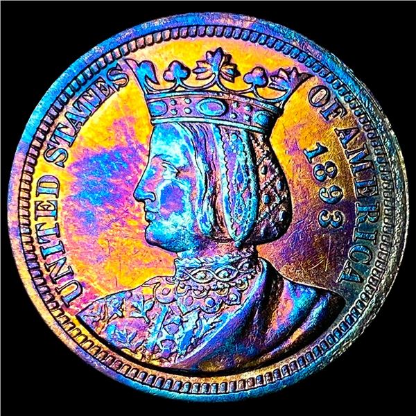 1893 Toned Silver Isabella Quarter CLOSELY  UNCIRCULATED