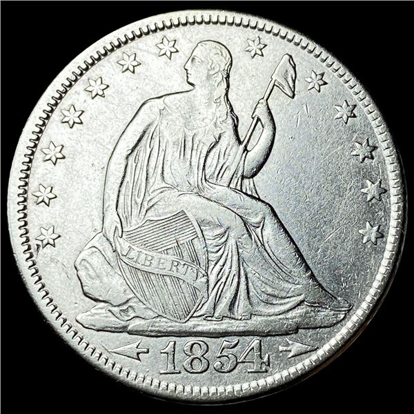 1854 Arrows Seated Liberty Half Dollar NEARLY  UNCIRCULATED