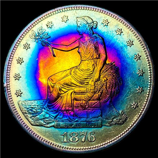 1876-S Toned Silver Trade Dollar CLOSELY  UNCIRCULATED