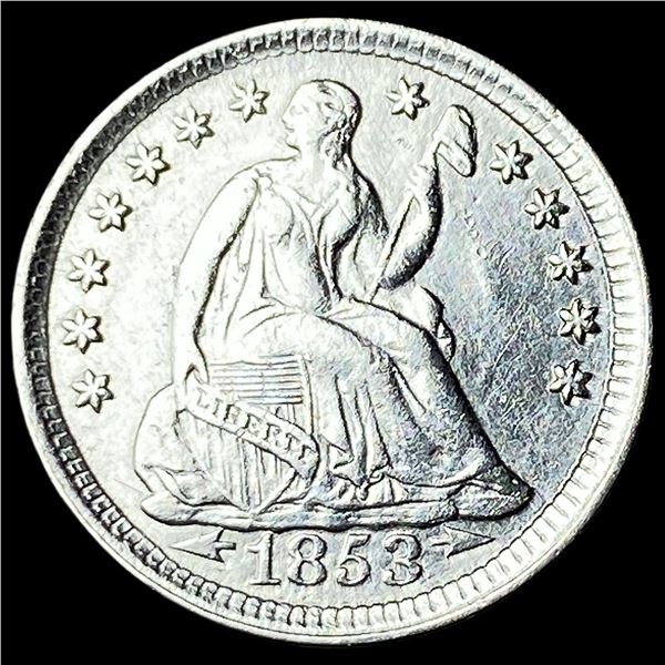 1853 Arrows Seated Liberty Half Dime CLOSELY  UNCIRCULATED