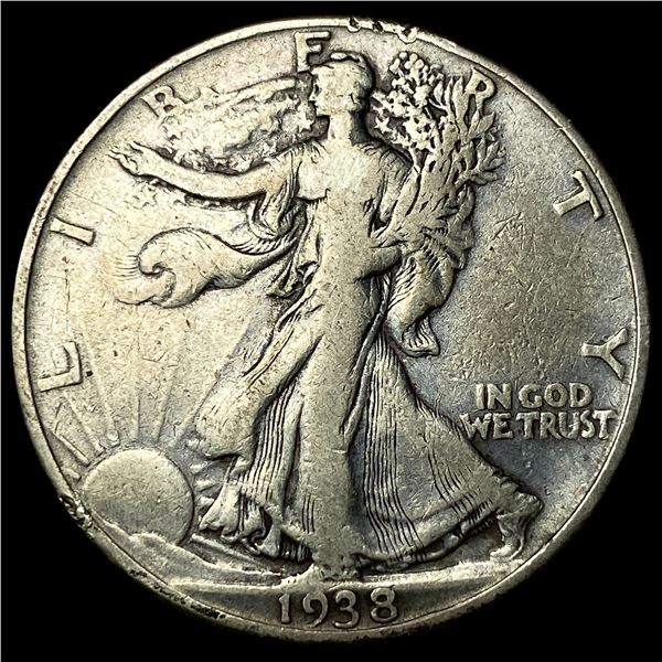 1938-D Silver Walking Liberty Half Dollar  ABOUT UNCIRCULATED