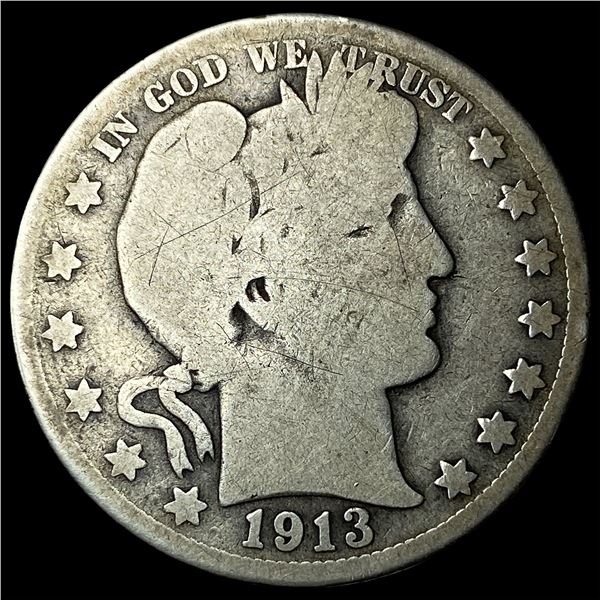 1913 Silver Barber Half Dollar NICELY  CIRCULATED