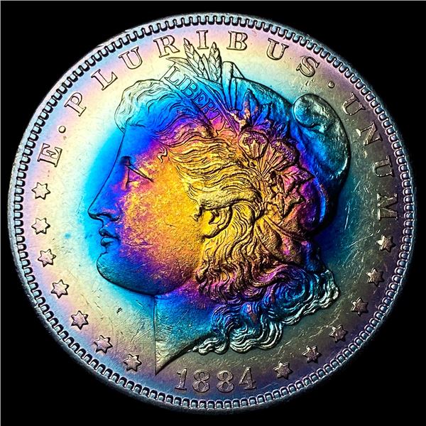 1884-S Toned Morgan Silver Dollar CLOSELY  UNCIRCULATED