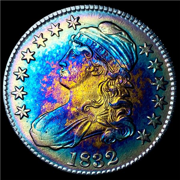 1832 Toned Capped Bust Half Dollar CLOSELY  UNCIRCULATED