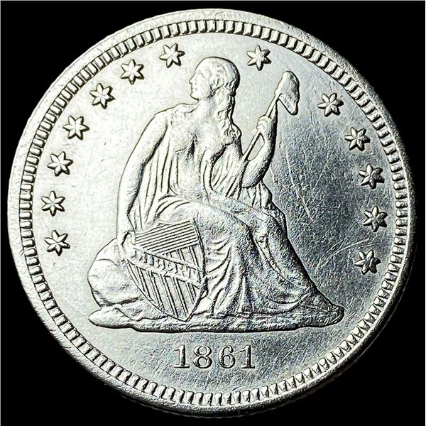 1861 Seated Liberty Quarter CLOSELY  UNCIRCULATED