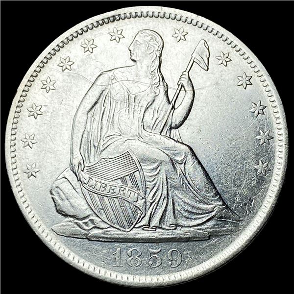 1859-O Silver Seated Liberty Half Dollar  CLOSELY UNCIRCULATED