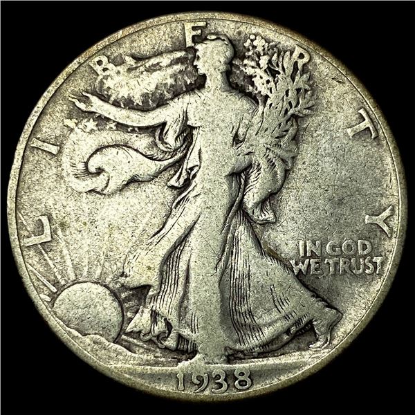 1938-D Silver Walking Liberty Half Dollar  LIGHTLY CIRCULATED