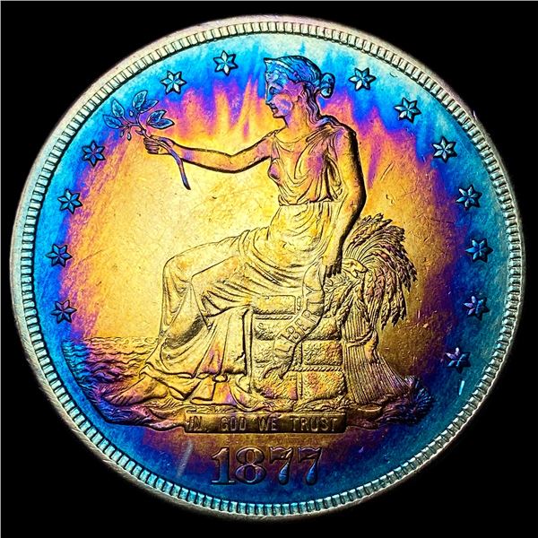 1877-S Toned Silver Trade Dollar CLOSELY  UNCIRCULATED
