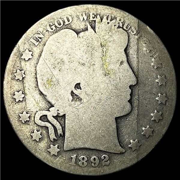 1892 Silver Barber Half Dollar NICELY  CIRCULATED