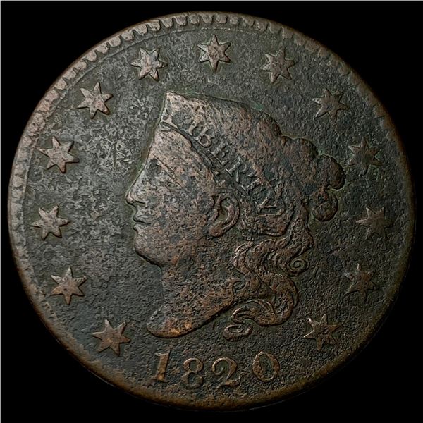 1820 Coronet Head Large Cent LIGHTLY  CIRCULATED