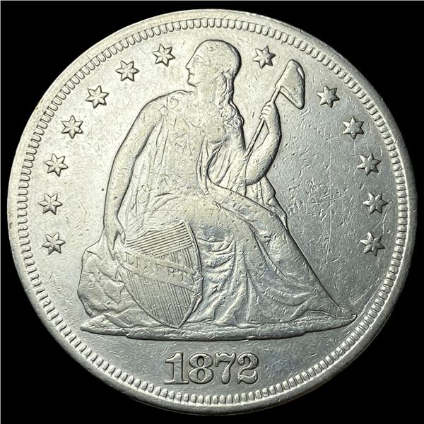 1872 Silver Seated Liberty Dollar NEARLY  UNCIRCULATED