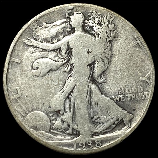 1938-D Silver Walking Liberty Half Dollar  LIGHTLY CIRCULATED