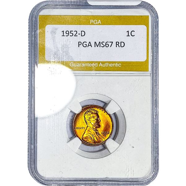 1952-D Wheat Cent PGA MS67 RD