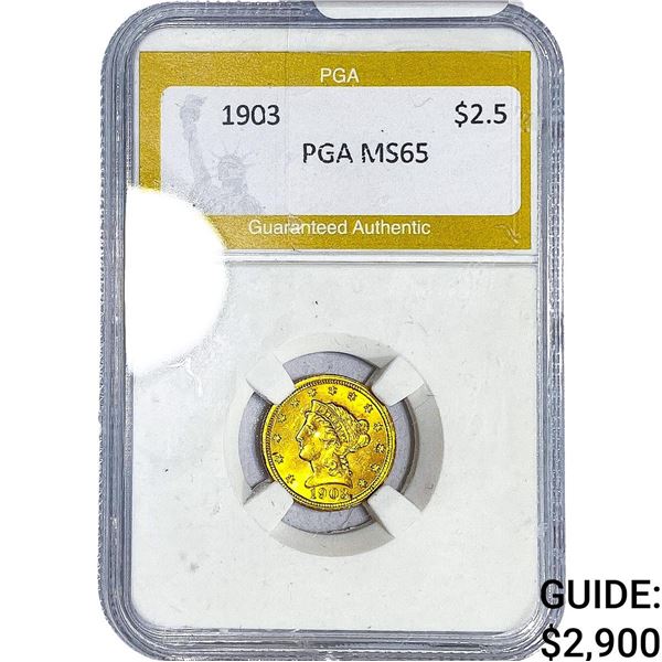 1903 $2.50 Gold Quarter Eagle PGA MS65