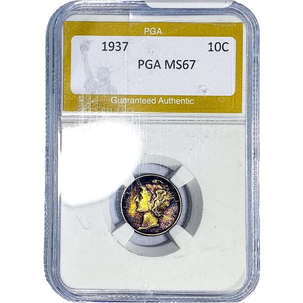 1937 Mercury Silver Dime PGA MS67