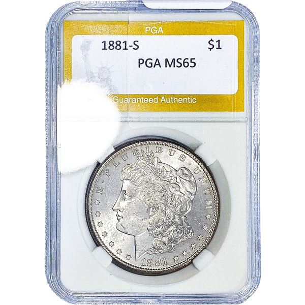 1881-S Morgan Silver Dollar PGA MS65