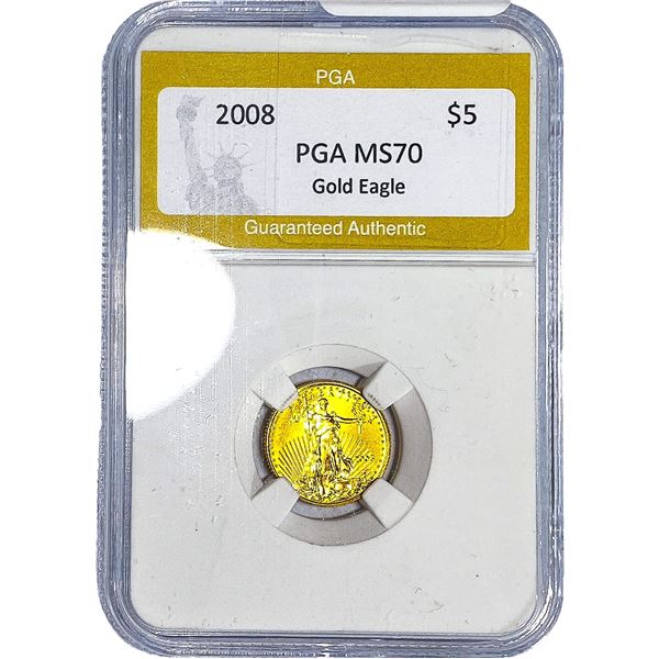 2008 1/10oz $5 Gold Eagle PGA MS70