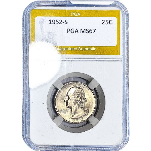 1952-S Washington Silver Quarter PGA MS67
