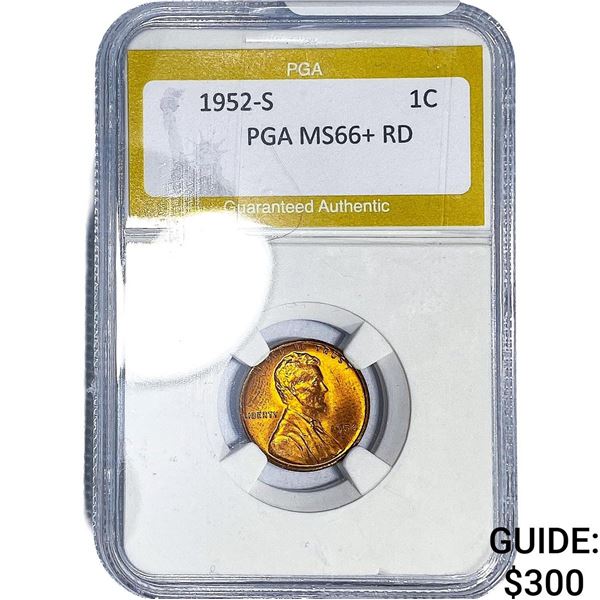 1952-S Wheat Cent PGA MS66+ RD