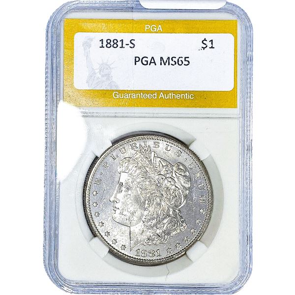 1881-S Morgan Silver Dollar PGA MS65