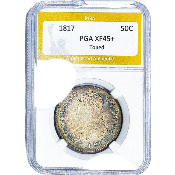 1817 Capped Bust Half Dollar PGA XF45+ Toned