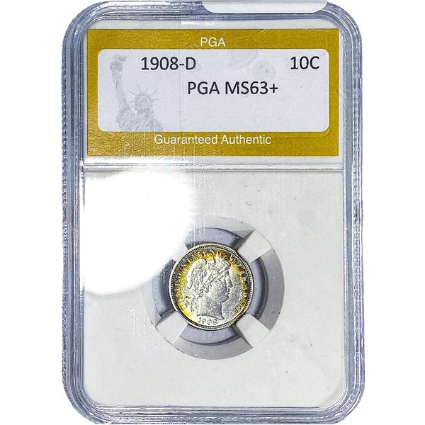 1908-D Barber Dime PGA MS63+