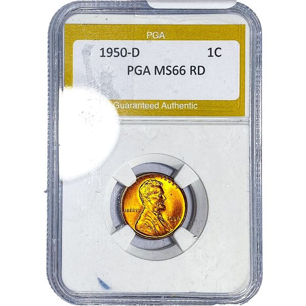 1950-D Wheat Cent PGA MS66 RD