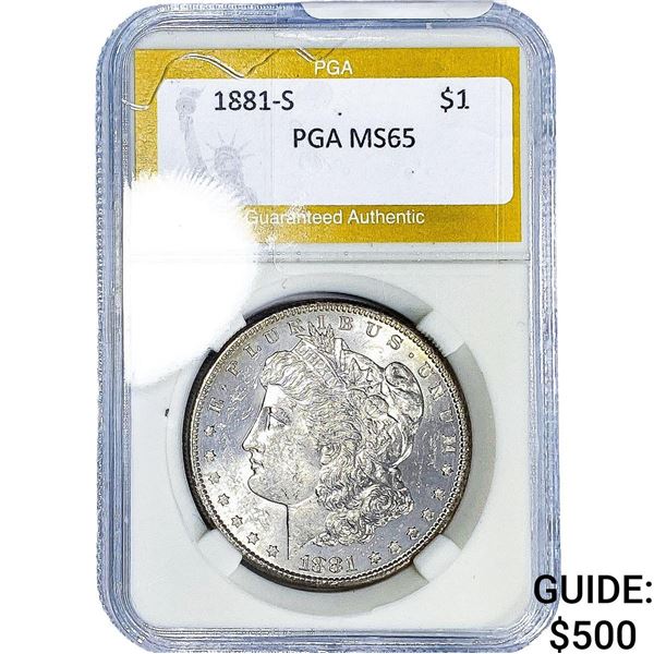 1881-S Morgan Silver Dollar PGA MS65