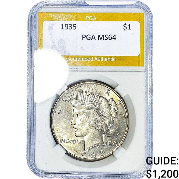 1935 Silver Peace Dollar PGA MS64