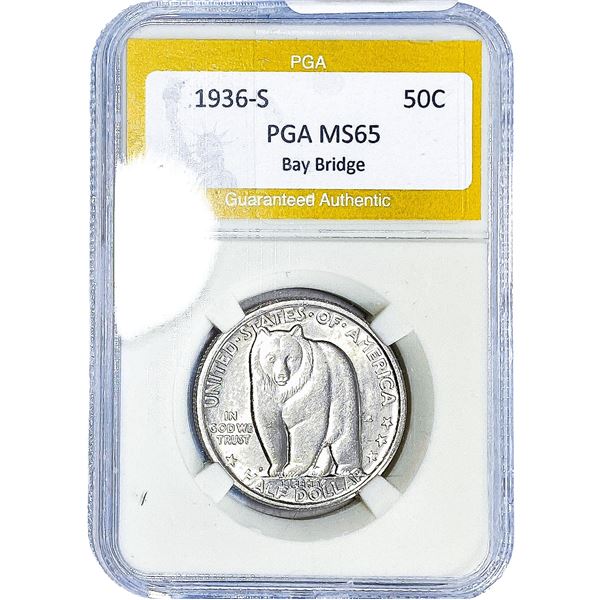 1936-S Bay Bridge Half Dollar PGA MS65