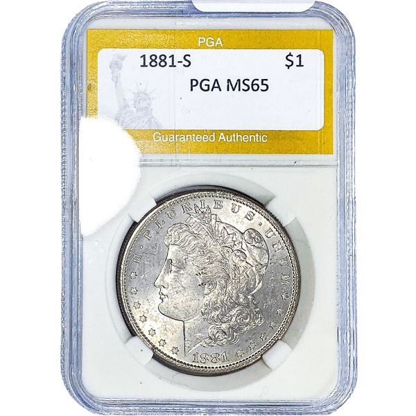 1881-S Morgan Silver Dollar PGA MS65