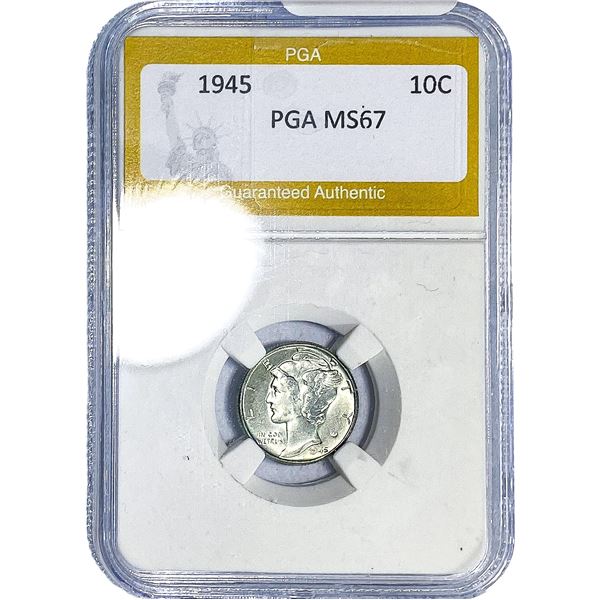 1945 Mercury Silver Dime PGA MS67
