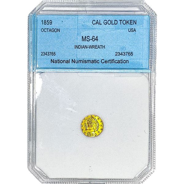 1859 Cal Gold Token  NNC MS64