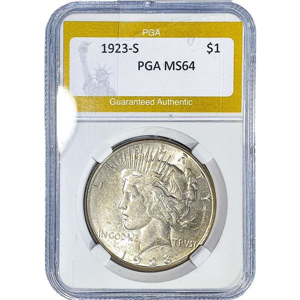 1923-S Silver Peace Dollar PGA MS64