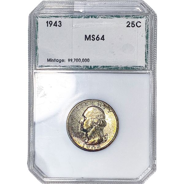 1943 Washington Silver Quarter PCI MS64