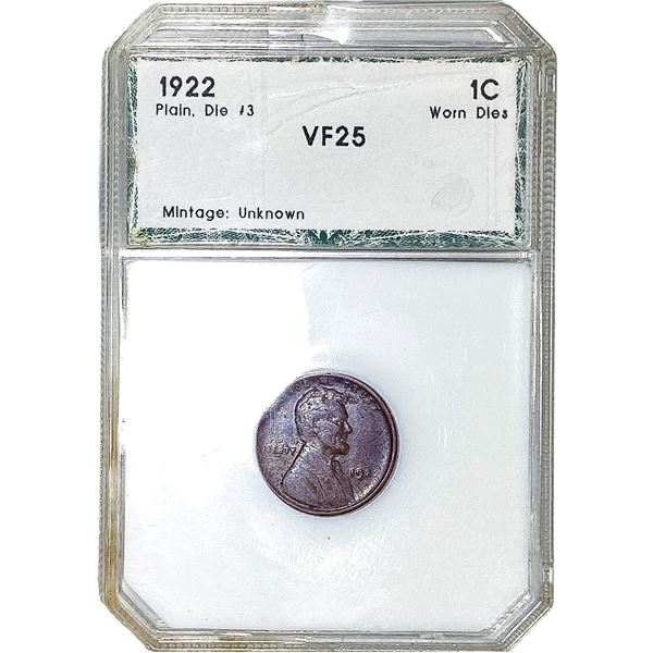 1922 Wheat Cent PCI VF25