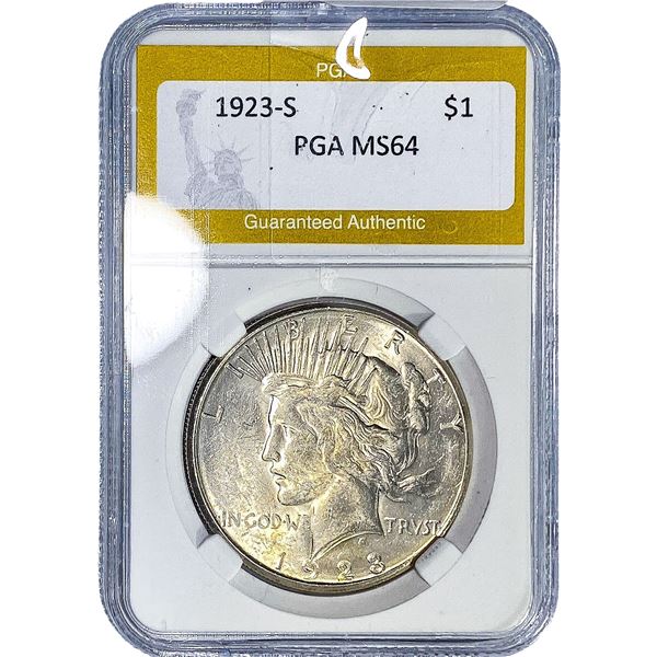 1923-S Silver Peace Dollar PGA MS64