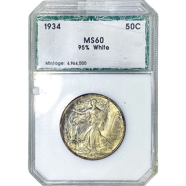 1934 Walking Liberty Half Dollar PCI MS60